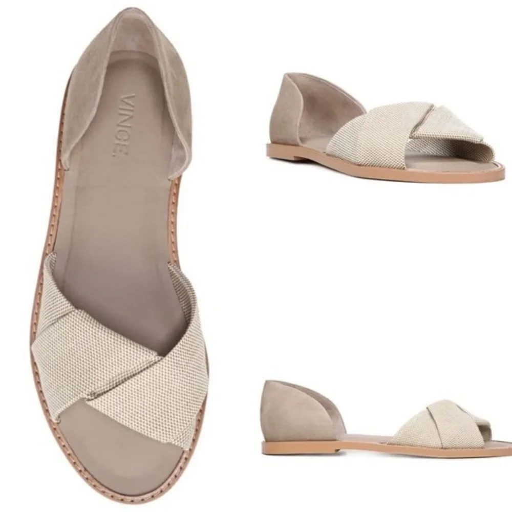 VINCE Idara Twisted D’Orsay Flat Sandals